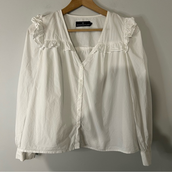 Tuckernuck Pomander Place White Ellianna Ruffle Blouse - Picture 2 of 7